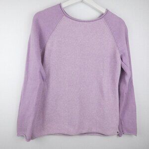 Eddie Bauer Sweater Womens Small Lavender Lilac Roll Neck Long Sleeve Cotton